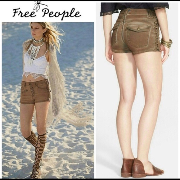 Free People Boho shorts ( lace-up sides) !! - Picture 2 of 5